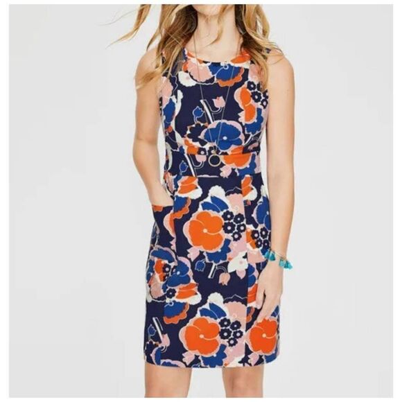 Boden Dresses & Skirts - Boden Floral Retro Pocket Navy Blooming Bouquet dress sz 4R
